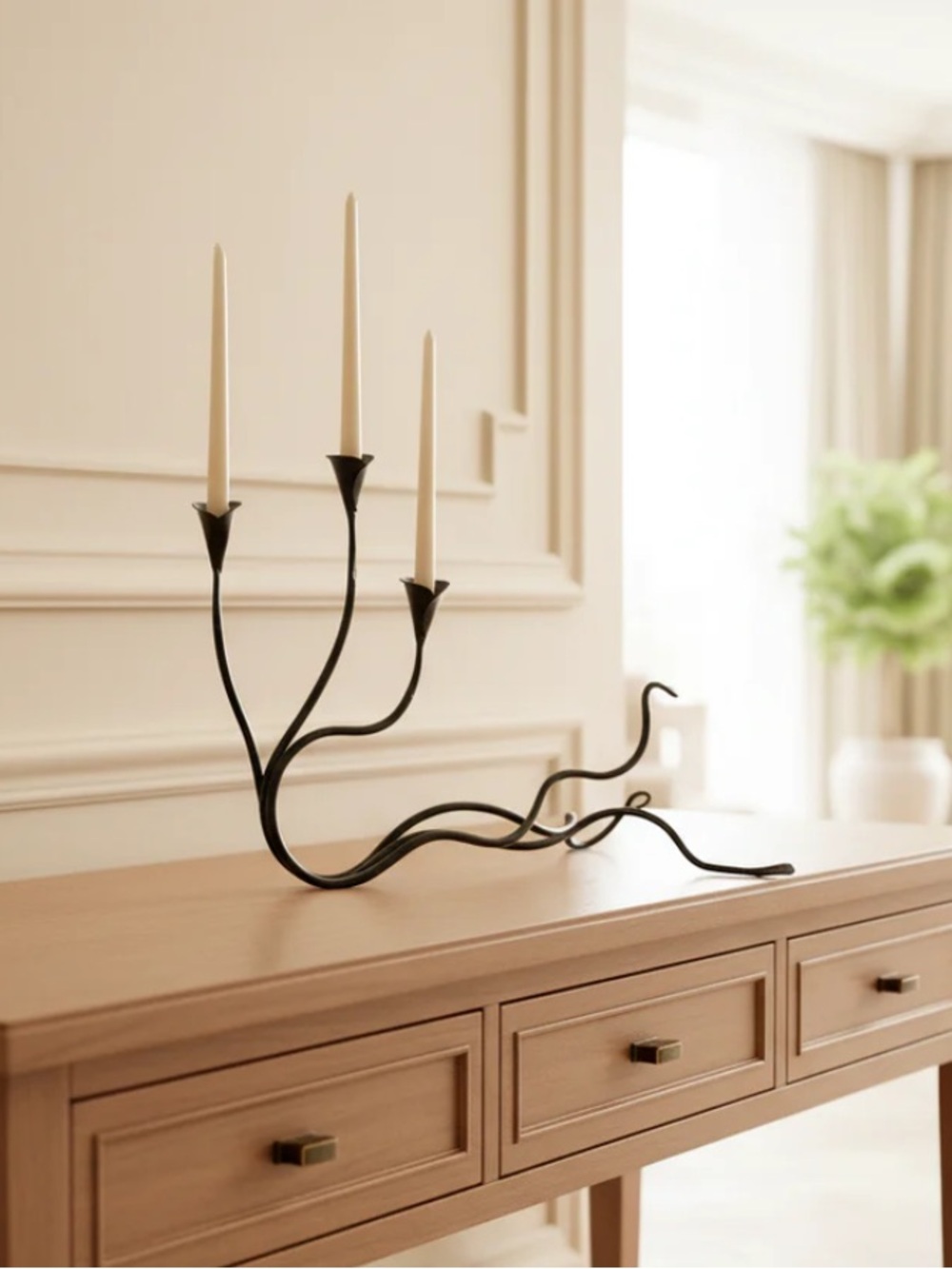 Urban Forge Ivy Wrought Iron Triple
Candle Holder Candelabra